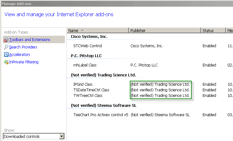 ActiveX project - Publisher name shown, but not verified
